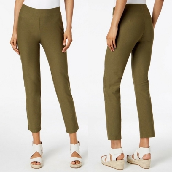 NWT Eileen Fisher Slim Ankle Pants (XS - Olive) - Picture 1 of 4